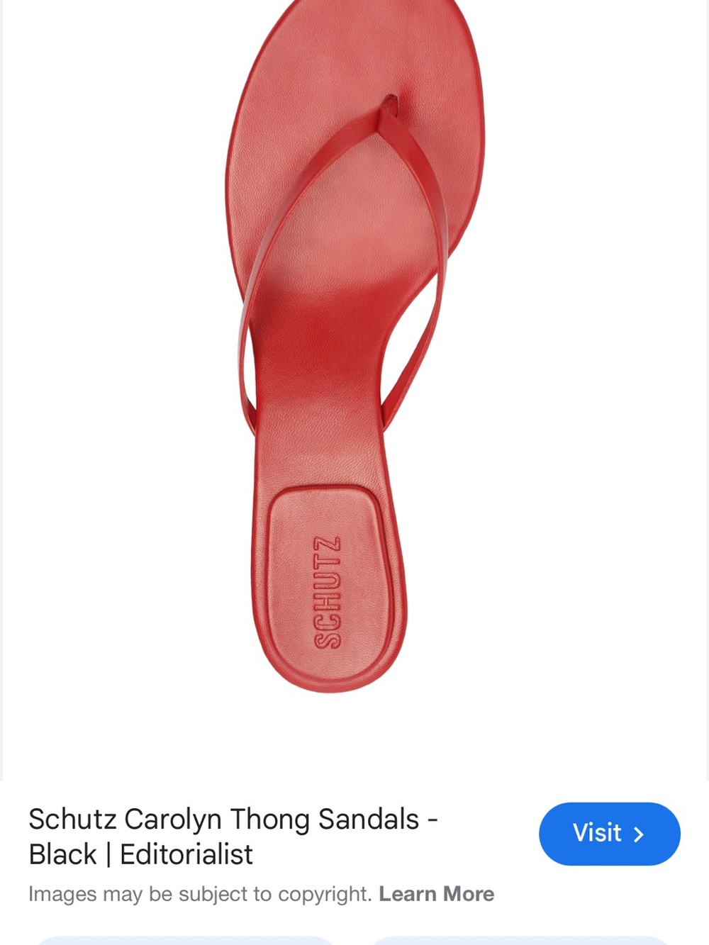 SCHUTZ Red Minimalist Thong Sandals